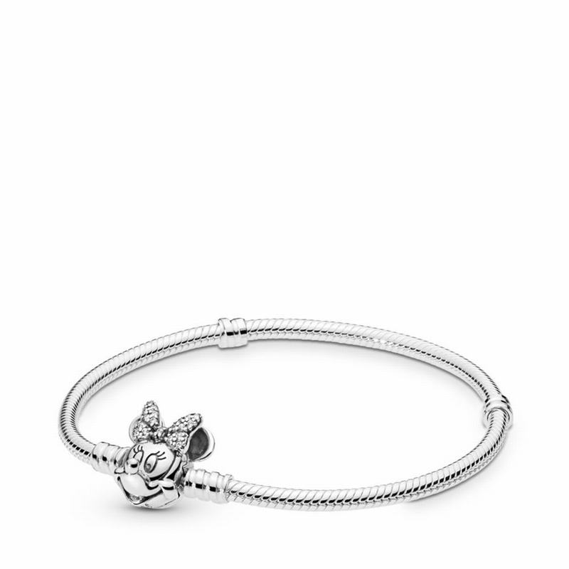 Pandora Disneyr, Shimmering Minnie Portrait Bracelet - Sterling Silver/Cubic Zirconia - Canada | SP6